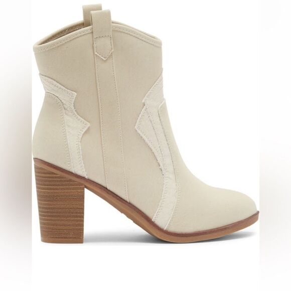 MIA Simmons Ivory Cream Cowboy Boots Bootie Size 9 New - Picture 4 of 5